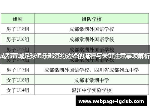成都蓉城足球俱乐部签约边锋的流程与关键注意事项解析